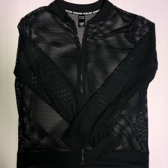 Victoria Secret Sport | Black Mesh ZIP-Up Jacket - Picture 2 of 7